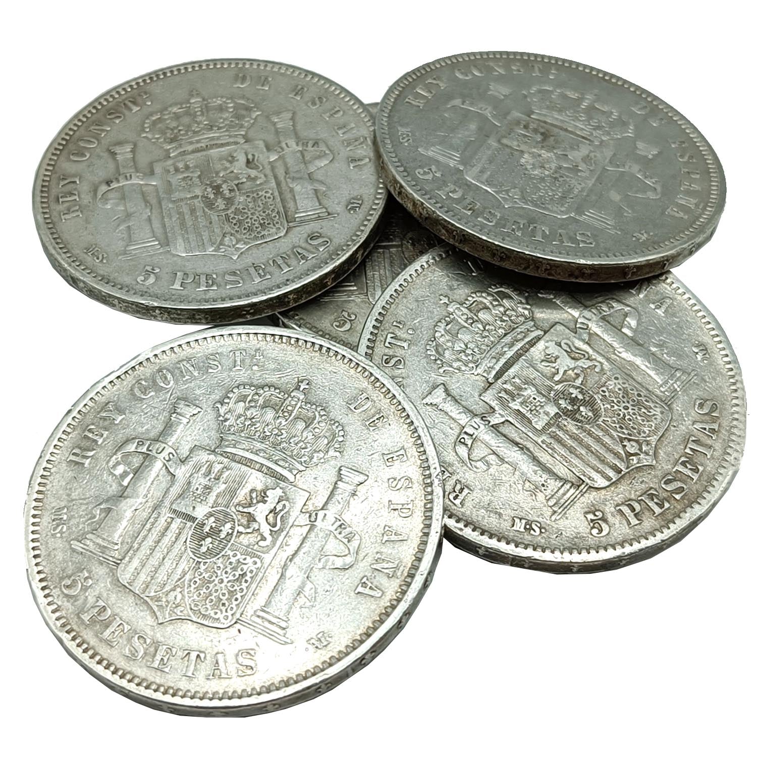 The Silver "Duros" - 5 Pesetas 1882/87. Alfonso XII with Beard
