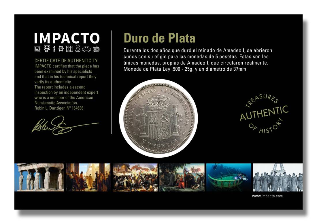 Los Duros de Plata - 5 Pesetas 1871/74. Amadeo I