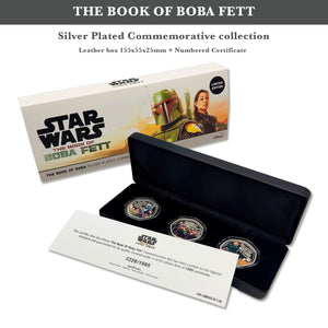 Star Wars The Book of Boba Fett - Limited Edition Collection of 3 Coins/Medals Au Plated and Finished in Full Color + Decorative Box and Certificate