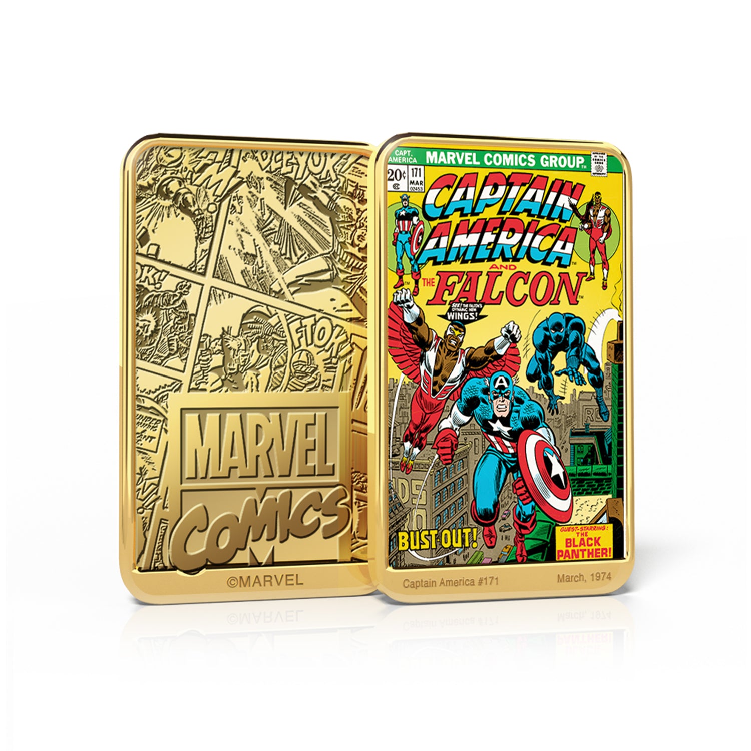 Marvel Comics Colección Completa Captain America, 6 Lingotes bañados en Oro 24 Quilates