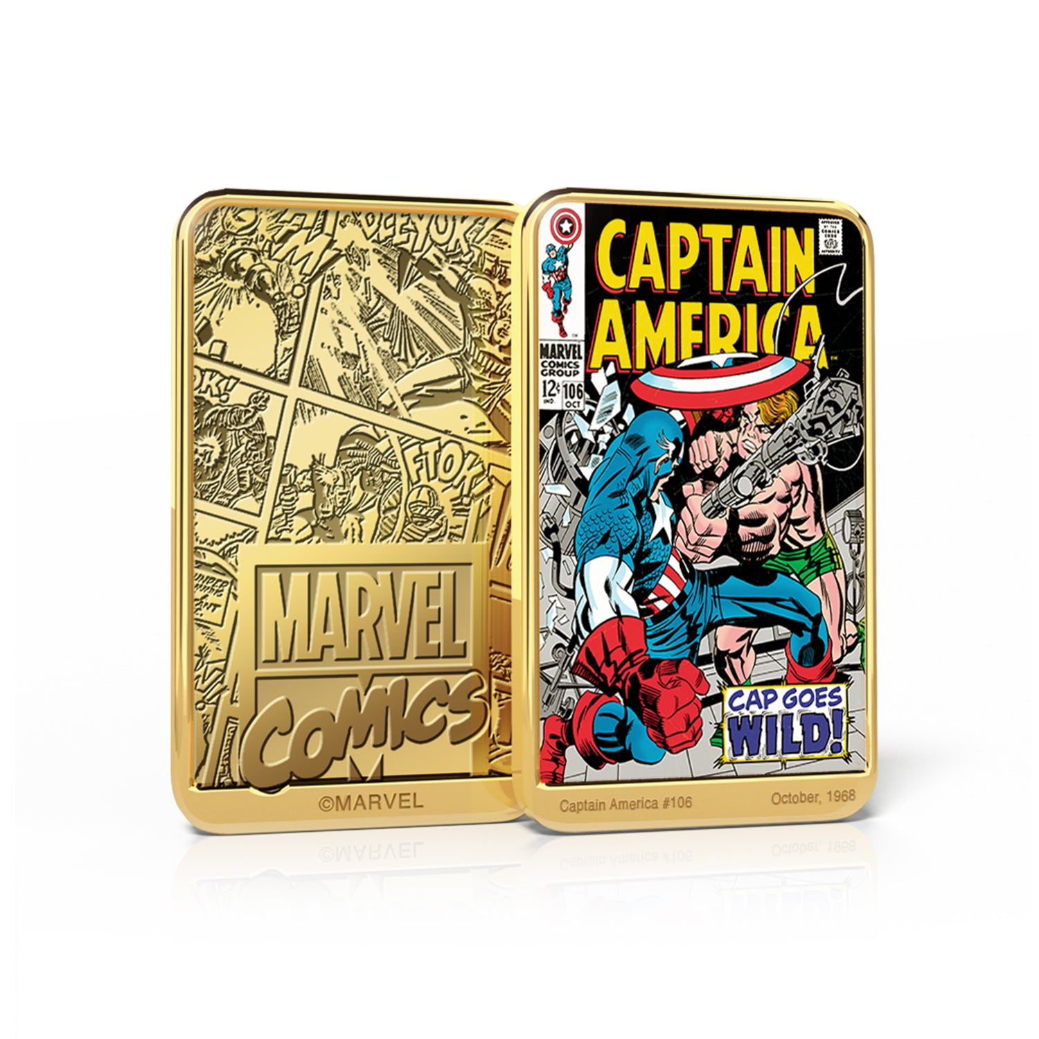 Marvel Comics Colección Completa Captain America, 6 Lingotes bañados en Oro 24 Quilates