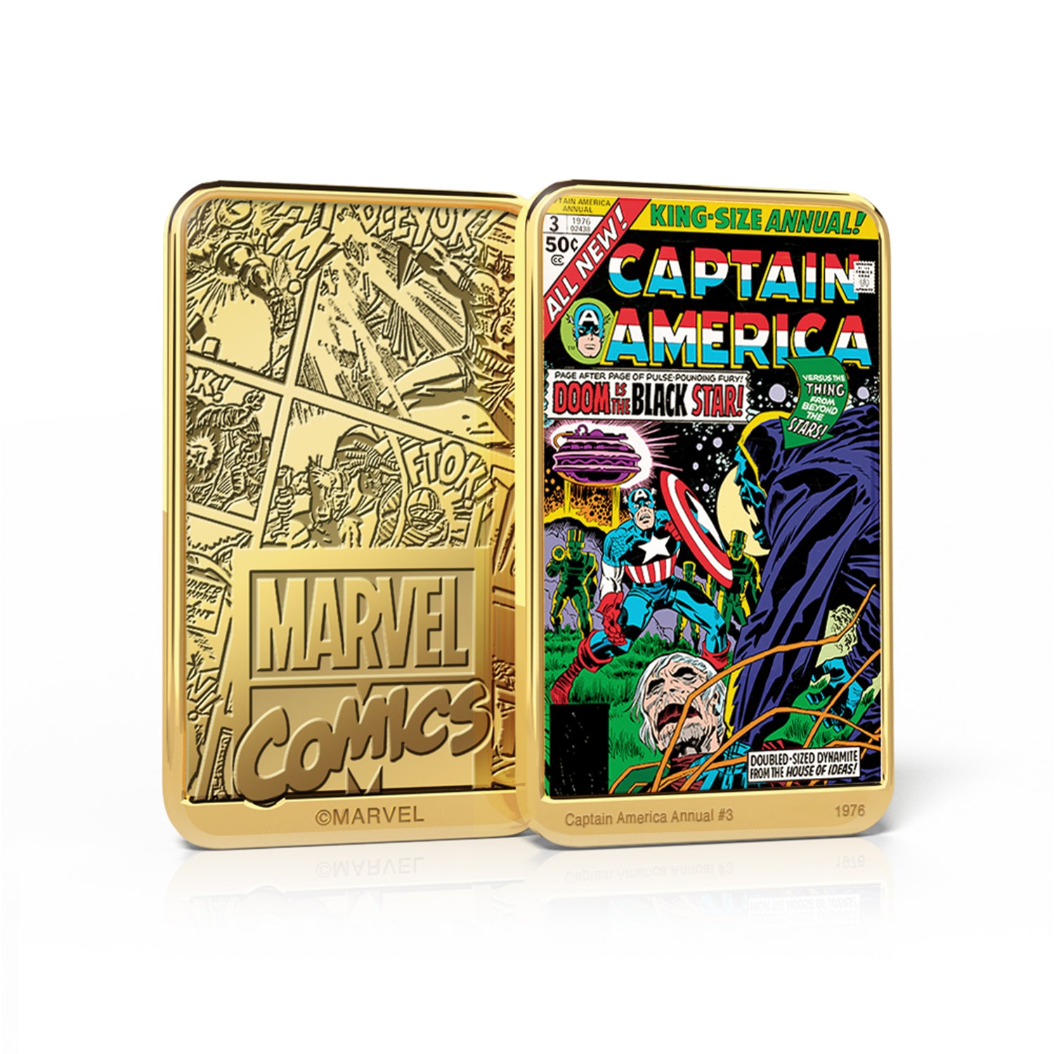 Marvel Comics Colección Completa Captain America, 6 Lingotes bañados en Oro 24 Quilates
