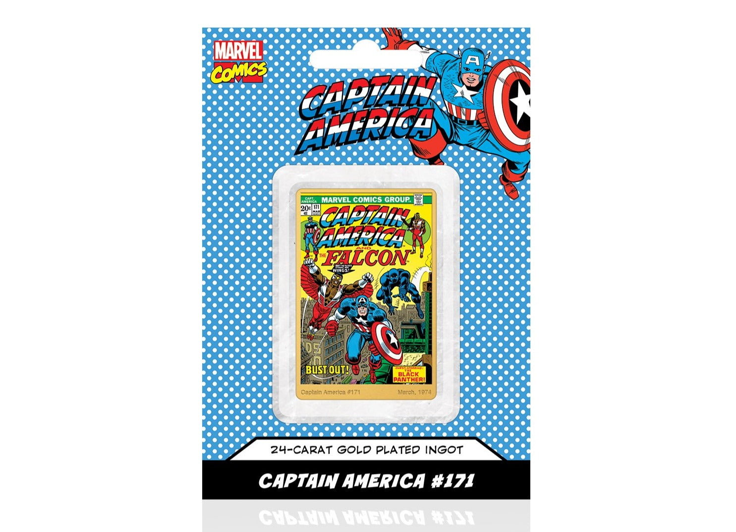 Marvel Comics Capitán América, Lingote bañado en Oro 24 Quilates  - 'Bust-Out' #171