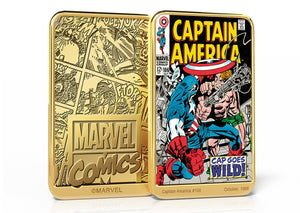 Marvel Comics Capitán América, Lingote bañado en Oro 24 Quilates  - 'Cap Goes Wild' #106