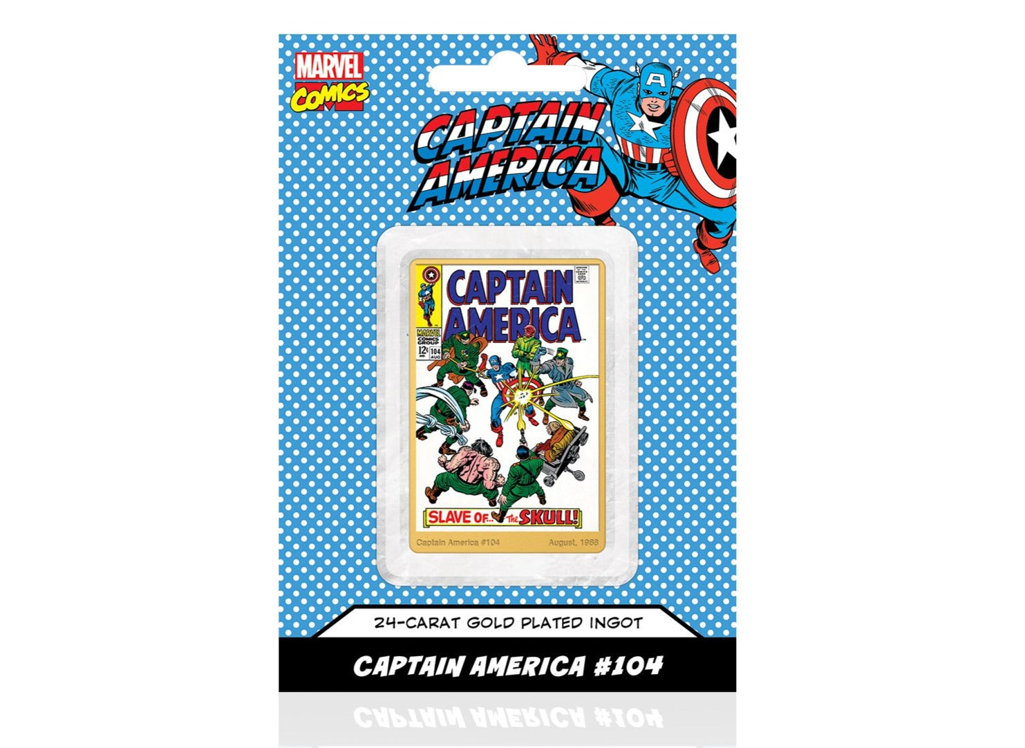 Marvel Comics Capitán América, Lingote bañado en Oro 24 Quilates  - 'Slave Of The Skull' #104