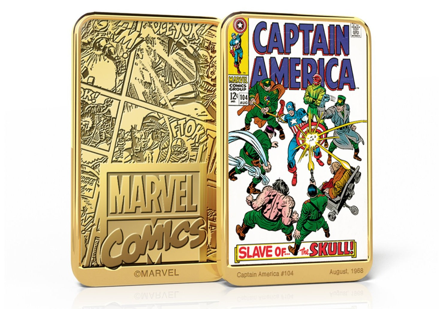 Marvel Comics Capitán América, Lingote bañado en Oro 24 Quilates  - 'Slave Of The Skull' #104