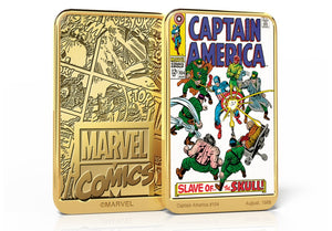 Marvel Comics Capitán América, Lingote bañado en Oro 24 Quilates  - 'Slave Of The Skull' #104
