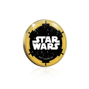 Star Wars Trilogía Original Episodios IV - VI - Chewbacca - Moneda / Medalla conmemorativa acuñada con baño en Oro 24 quilates y coloreada a 4 colores - 44mm