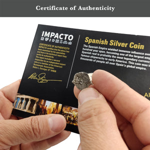 Authentic Ancient Coin - Spain, 1/2 Real of The Old Spanish Colonies Minted Between 1.700 and 1746, New World Silver - Includes Certificate of Authenticity