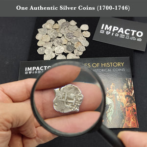 Authentic Ancient Coin - Spain, 1/2 Real of The Old Spanish Colonies Minted Between 1.700 and 1746, New World Silver - Includes Certificate of Authenticity