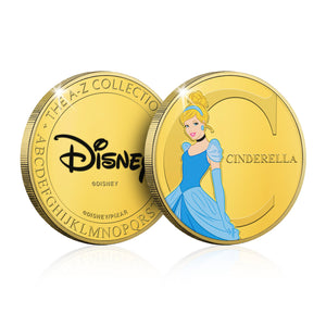 Disney A-Z Colección completa - 26 Monedas / Medallas bañadas en Oro 24 Quilates y coloreadas a 4 colores - 28mm