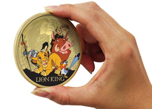 Disney El Rey León Edición Luxe - Moneda / Medalla bañada en Oro 24 Quilates - 65mm