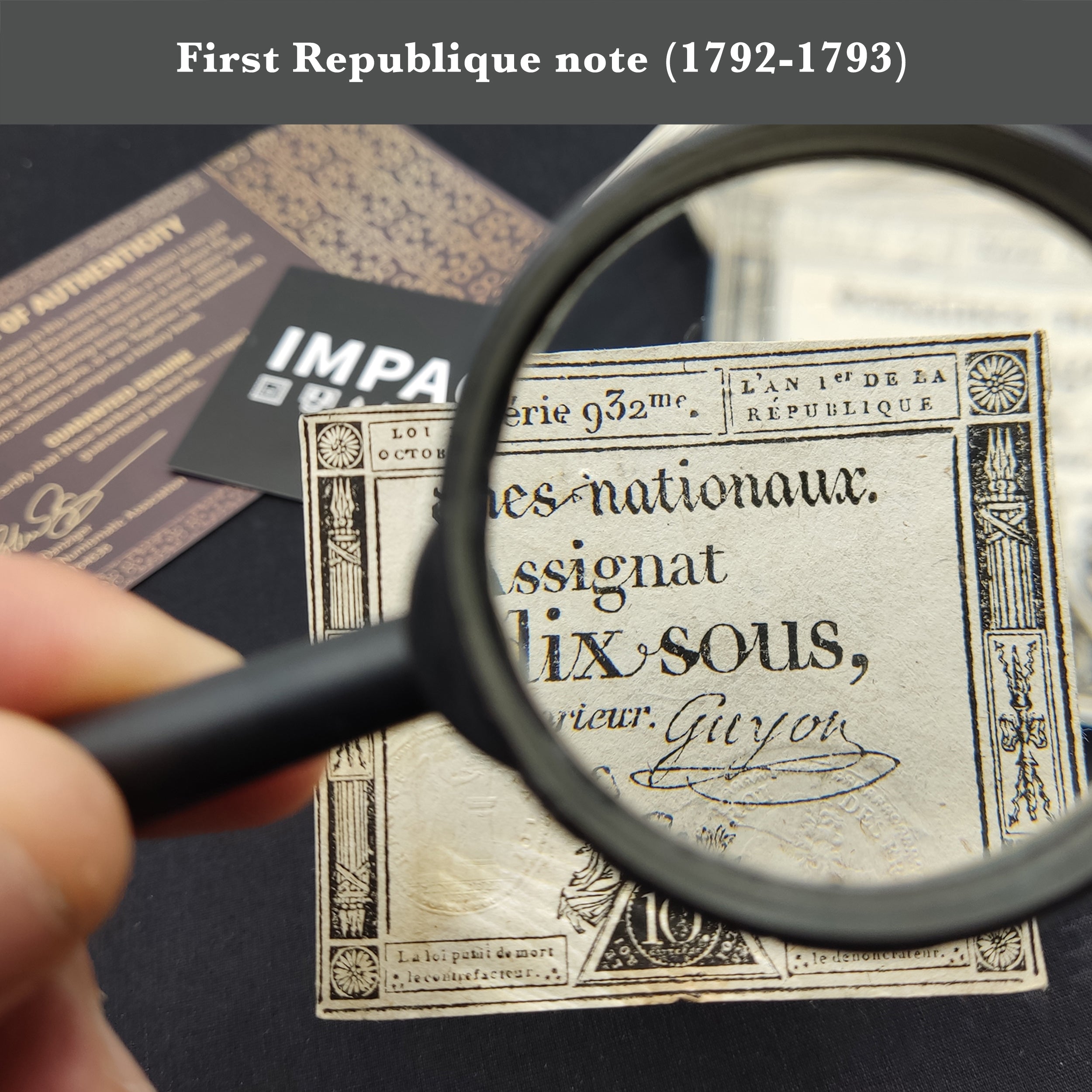 Authentic World Banknotes - French Revolution Money 1792