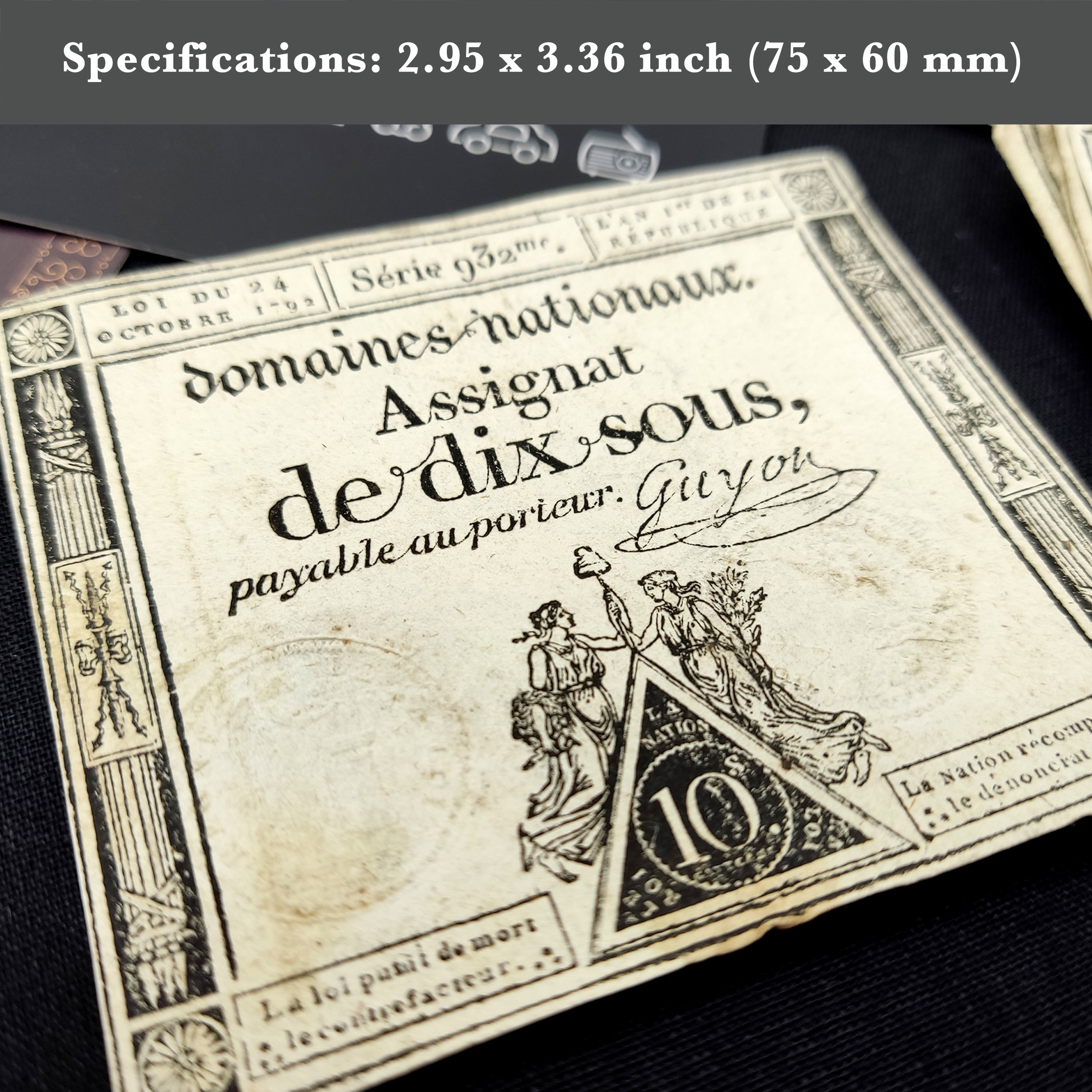 Billetes auténticos del mundo: dinero de la Revolución Francesa de 1792 