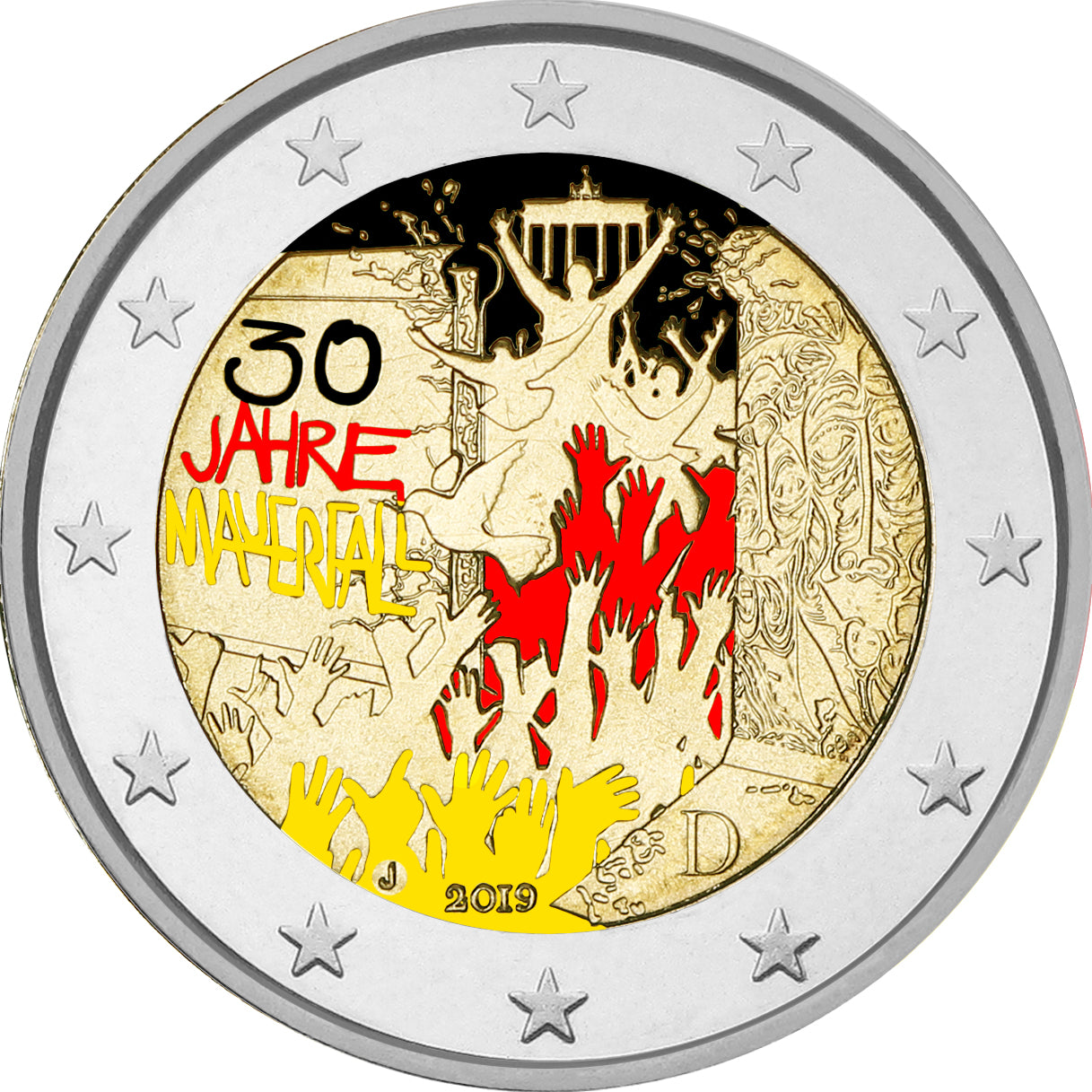 Germany - 2 Euro Colored 2019, 30 years of fall of the wall