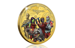 Marvel Guardianes de la Galaxia Edición Luxe - Moneda / Medalla bañada en Oro 24 Quilates - 65mm