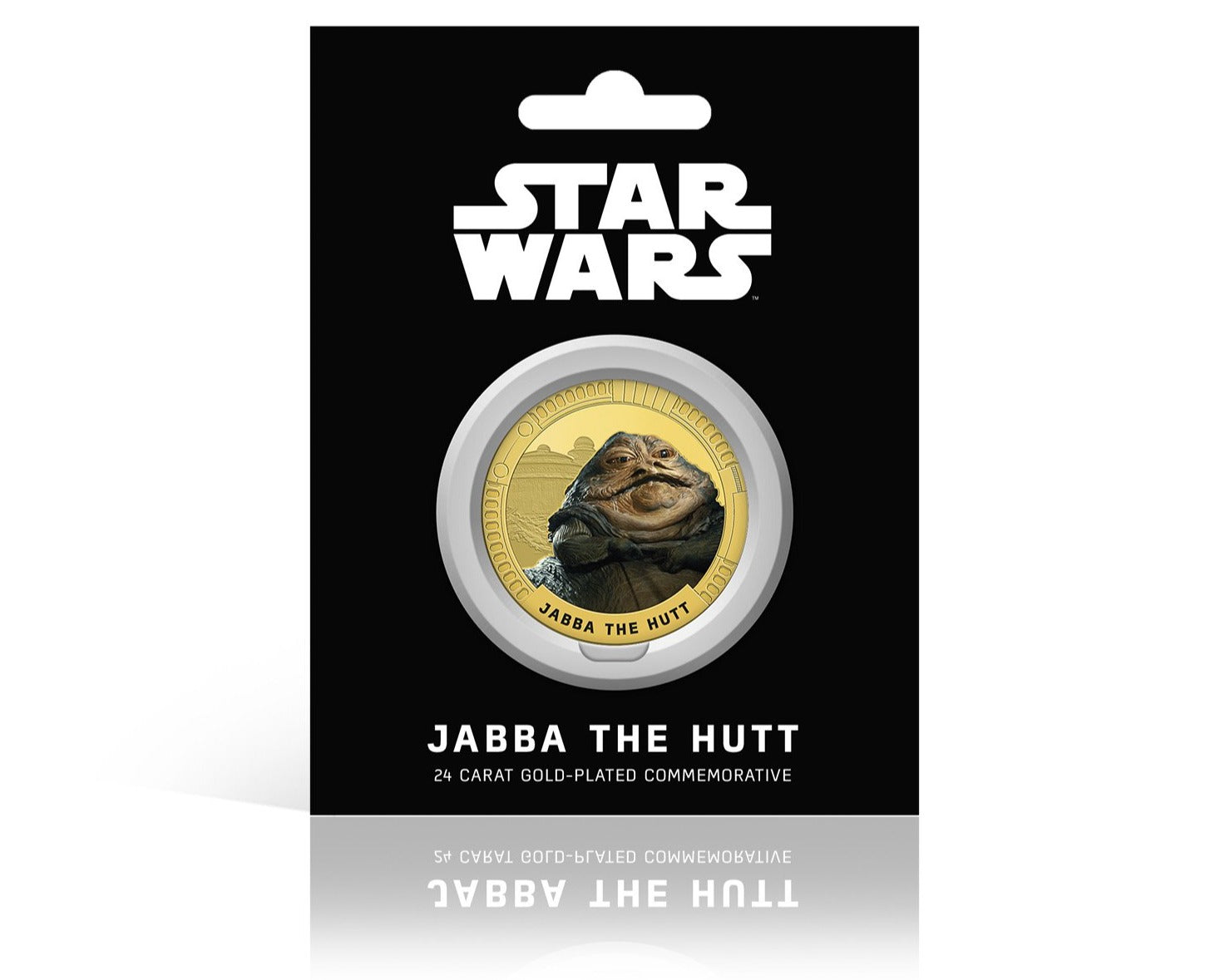Star Wars Trilogía Original Episodios IV - VI - Jabba - Moneda / Medalla conmemorativa acuñada con baño en Oro 24 quilates y coloreada a 4 colores - 44mm