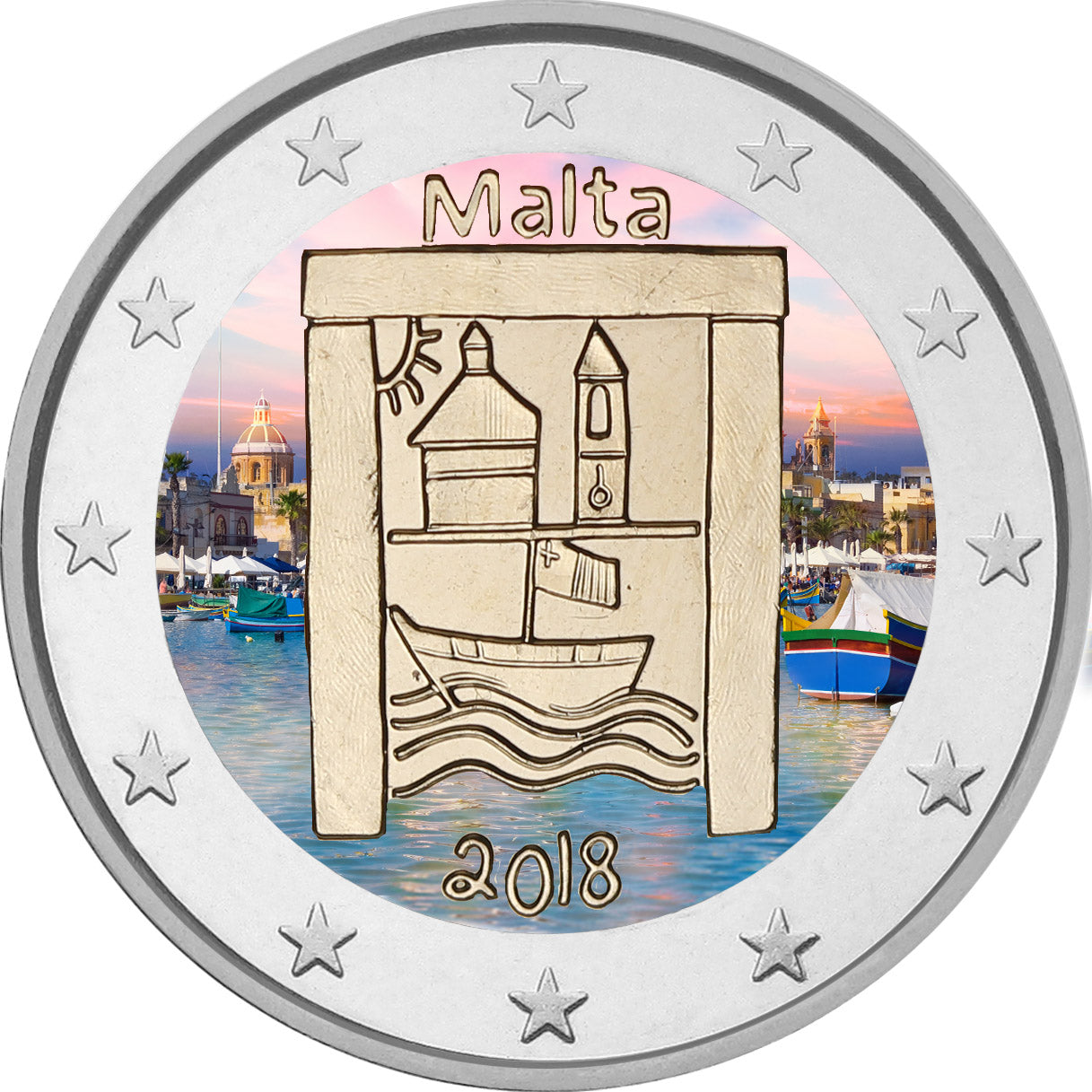 Malta - 2 Euro Colored 2018, Cultural Heritage