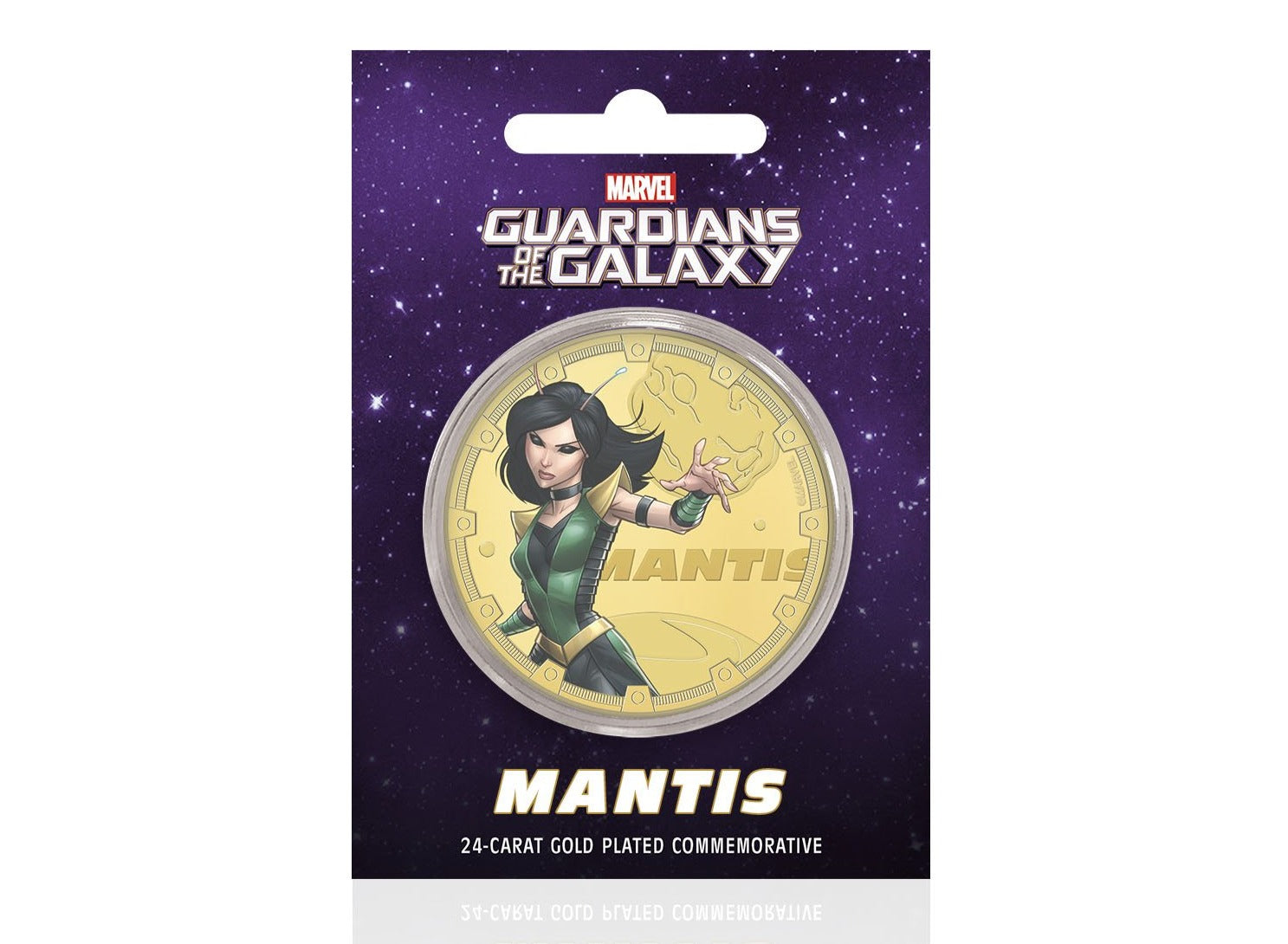 Marvel Guardianes de la Galaxia - Mantis - Moneda / Medalla conmemorativa acuñada con baño en Oro 24 quilates y coloreada a 4 colores - 44mm