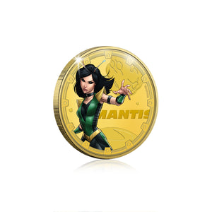 Marvel Guardianes de la Galaxia - Mantis - Moneda / Medalla conmemorativa acuñada con baño en Oro 24 quilates y coloreada a 4 colores - 44mm