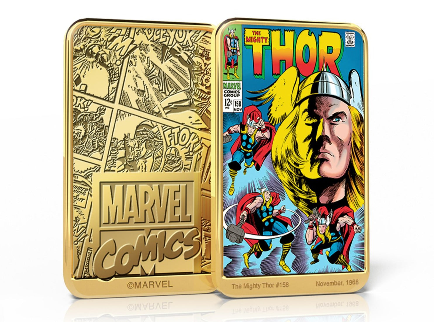 Marvel Comics Thor, Lingote bañado en Oro 24 Quilates - 'The Way It Was' #158