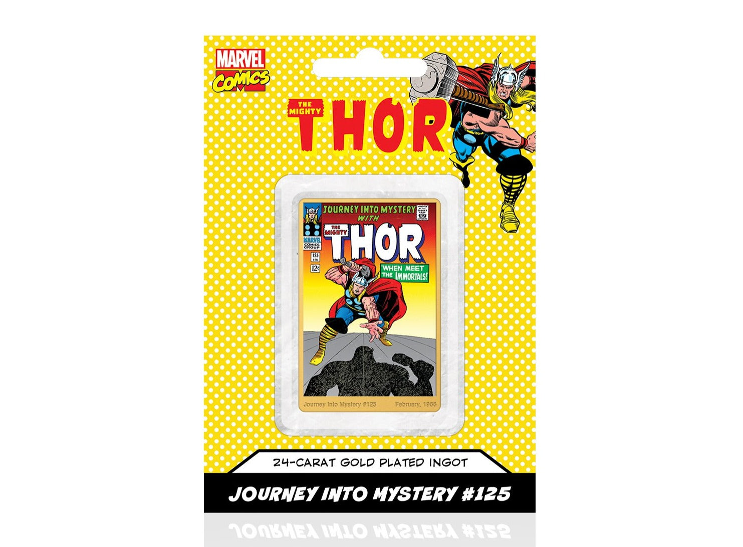 Marvel Comics Thor, Lingote bañado en Oro 24 Quilates - 'When Meet The Immortals' #125