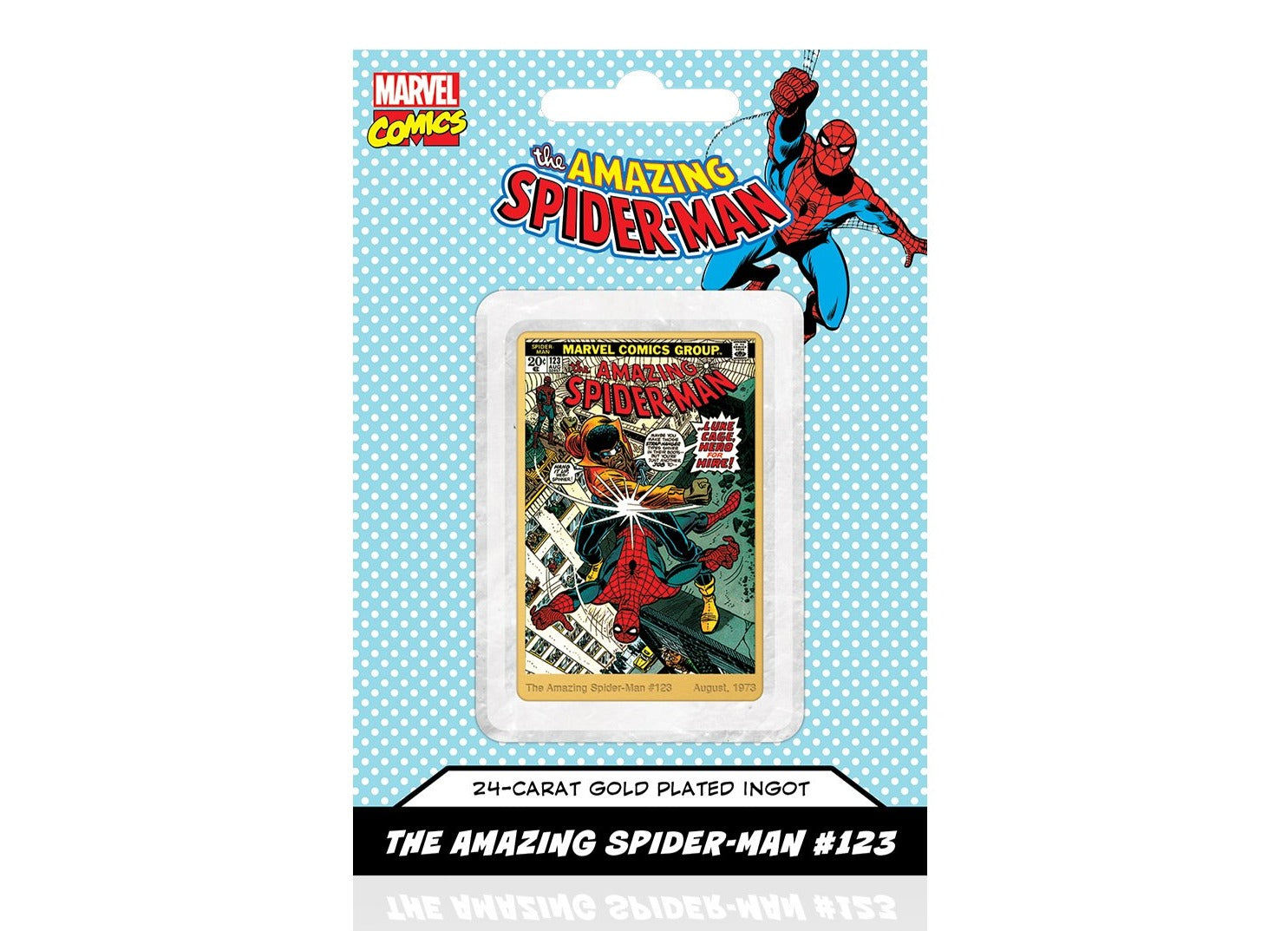 Marvel Comics Spiderman, Lingote bañado en Oro 24 Quilates - 'Just A Man Called Cage' #123