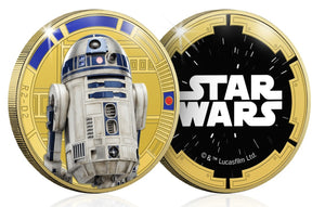 Star Wars Colección Oficial -  3 Monedas / Medallas conmemorativas acuñadas con baño en Oro 24 Quilates y coloreadas a 4 colores - 44mm