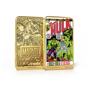 Marvel Comics Colección Completa El Increible Hulk, 6 Lingotes bañados en Oro 24 Quilates