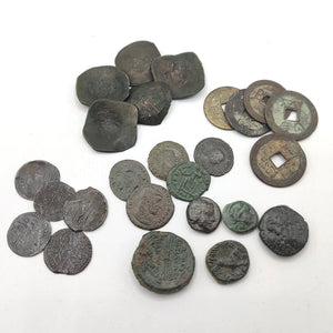 5 Original Coins from Ancient Empires in a Coin Grab Bag - Greek Empire, Roman Empire, Byzantine Empire, Ottoman Empire and The Last Chinese Dynasty - Limited Coins Collection