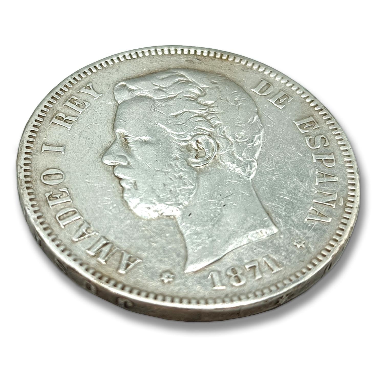 Los Duros de Plata - 5 Pesetas 1871/74. Amadeo I