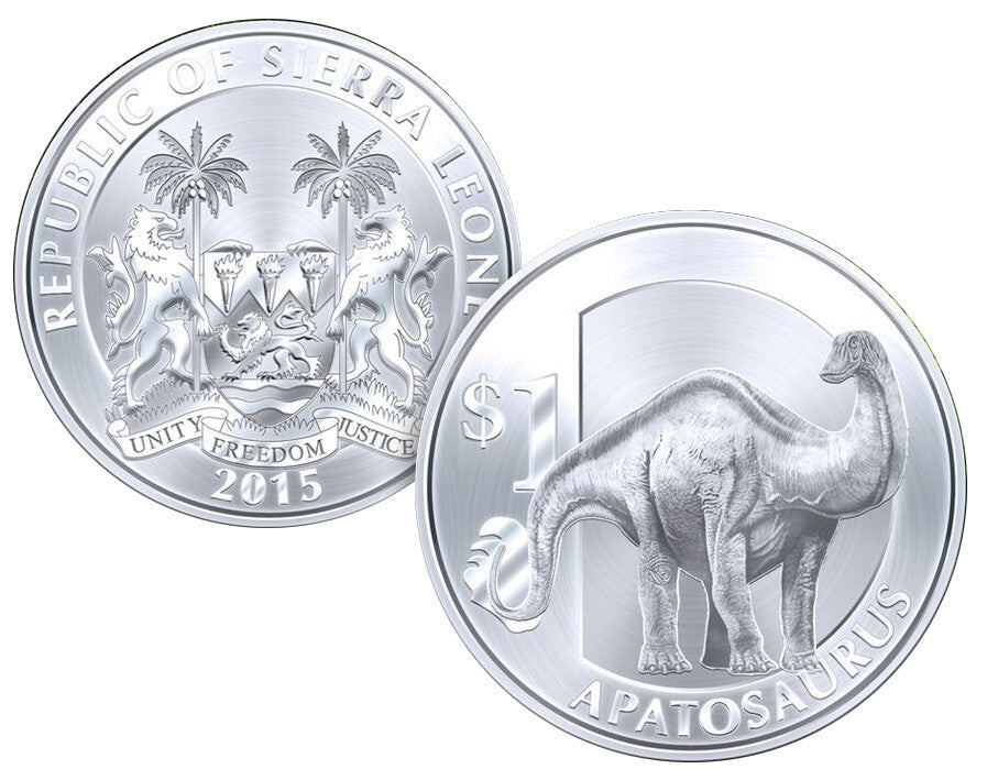Sierra Leona - 1 dollar 2015 Dinosaurs. Apatosaurus