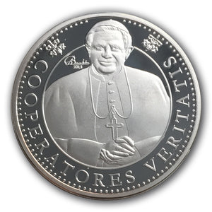 Pope Benedict XVI Medal. Silver plated ,999