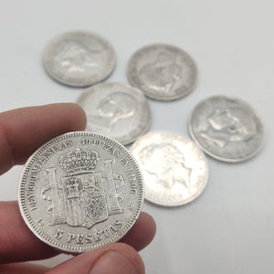 Monedas Españolas - Los Duros de la monarquía. 5 Pesetas de Plata (1871-99)