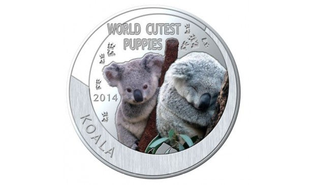 Niue Islands - 1 dollar 2014. Puppies. Koala