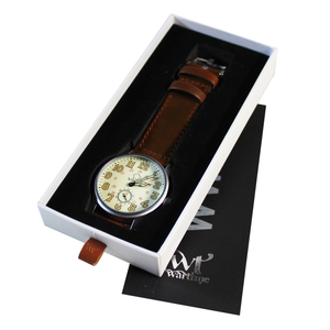 WW2 Military Watch - Vintage Kamikaze 1940, with Genuine Leather Strap, 40 mm Zinc Alloy Case and Mechanical-Hand