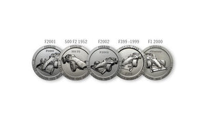 Ferrari Coin Collection - 20 Official Medals Ferrari F1 Collectibles, World Championships - Made of Titanium - F1 Coins - Collectible Coins for Collectors - Ferrari Coins 1952-2008