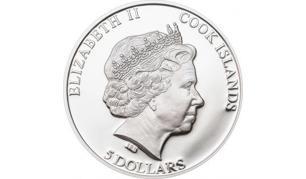 Cook Islands - 5 dollars 2013. Resignation of Benedict XVI. 1 oz Silver coin