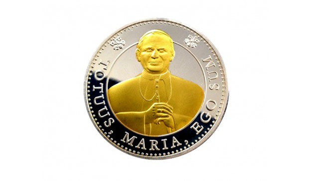 Pope John Paul II Gold Plated Medal