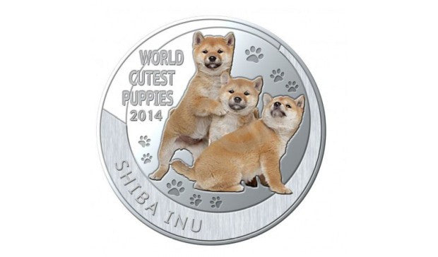 Niue Islands - 1 dollar 2014. Puppies. Shiba Inu