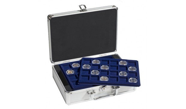 Briefcase with 144 holes for 2 Euro Coins