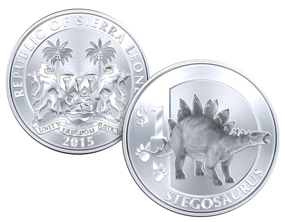 Sierra Leona - 1 dollar 2015 Dinosaurs. Stegosaurus
