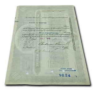 Collectible Stocks Certificate - The Titanic International Mercantile Marine 1915-20